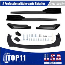 Gloss Black Front Bumper Spoiler Body Kit+Side Skirt+Rear Lip For Toyota Corolla
