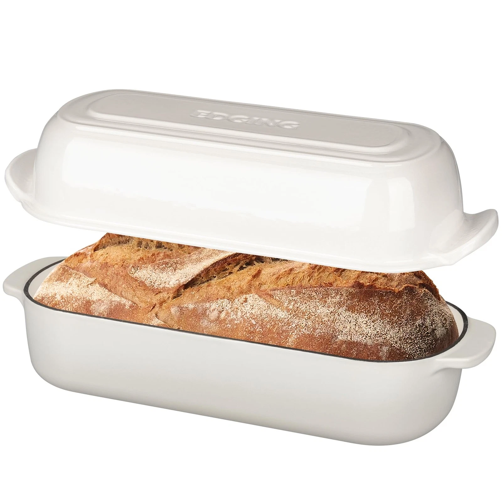 Enameled Cast Iron Loaf Pan with Lid, Bread pan, Dutch Oven Bread pan for Hom...