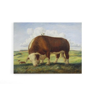 John S Curry, Ajax Hereford, Stier und Vögel, Leinwandbild, Wandbild