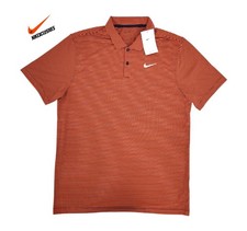 NEW Nike Dri-FIT Victory Golf Striped Polo Shirt Men s L Large Orange Top