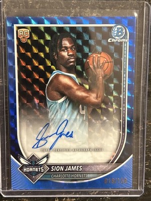 2025 Bowman Sion James #BCA-SJ Chrome Auto Blue Geometric Refractor /150 RC