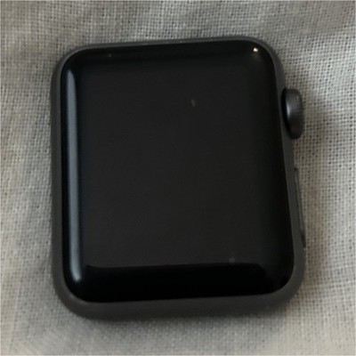 Apple Watch Series 1 38mm Gray Aluminum Case Black Silicone Band Touchscreen