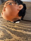 Vintage Japanese Detached Doll Head Glasses Yarn Hair Pink Floral Hat Japan — photo 5