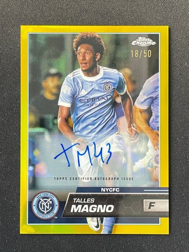 Talles Magno 2023 Topps Chrome MLS Gold Refractor Auto 18/50 #196