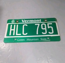 License Plate Vermont Green Mountain State Maple Tree  #HLC 795 Expired