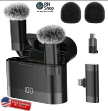 Wireless Lavalier Mic w/Charging Case–Plug&Play for iPhone&Android FREE SHIPPING