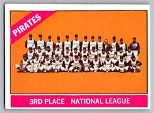 1966 TOPPS #404 PITTSBURGH PIRATES TEAM CARD W/CLEMENTE/MAZEROSKI/STARGELL