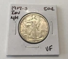 1917-S REV  FINE/VF  BETTER DATE WALKING LIBERTY SILVER HALF DOLLAR .