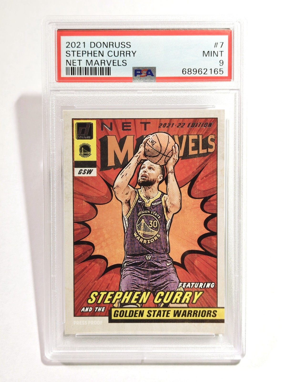 🔥 Beautiful Card🔥2021 Stephen Curry Panini Donruss Net Marvels #7 PSA 9 MINT