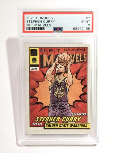 🔥 Beautiful Card🔥2021 Stephen Curry Panini Donruss Net Marvels #7 PSA 9 MINT