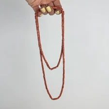 Antique Vintage Ukrainian Coral Beads Natural Undyed  Coral  Necklace 44 gr