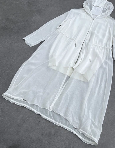 Stunning Women's ANNETTE GORTZ Layered Lagenlook Avant Garde Jacket Coat White M image 5
