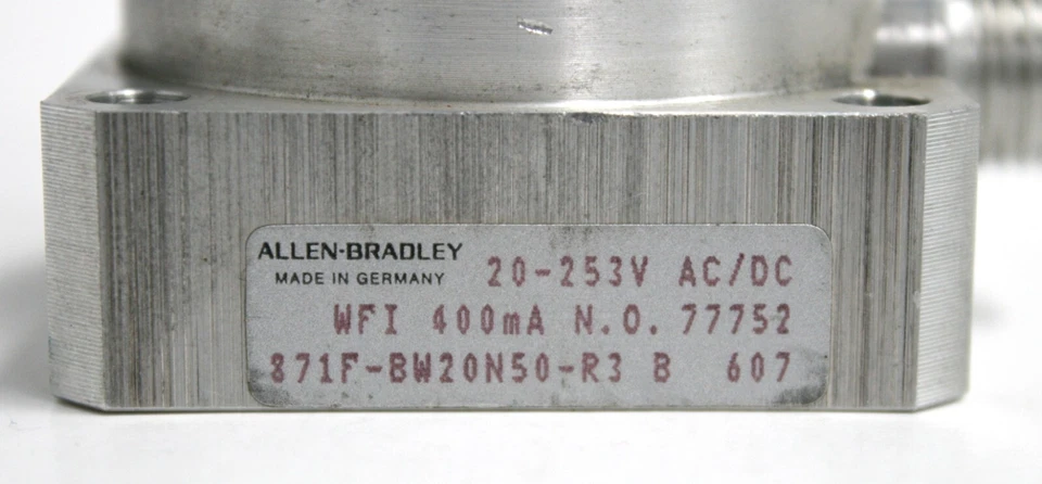 Allen-Bradley 871F-BW20N50-R3: Ser B, Used Inductive Proximity Sensor 77752; 607 - Image 2 of 4