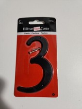 Hillman 839756, 3 - 4" Black Nail On Plastic House Mailbox Number