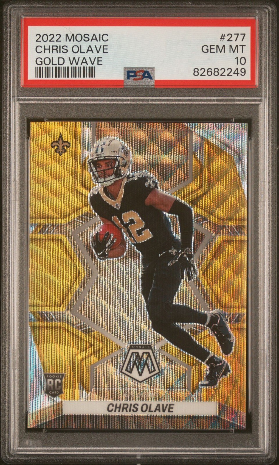 2022 Mosaic #313 Chris Olave Gold Wave /17 ROOKIE Color Match PSA 10 POP 1!!