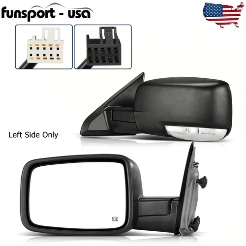 Left Driver Side Power Heated Mirror for 2009- 2016 Dodge Ram 1500 Signal Puddle