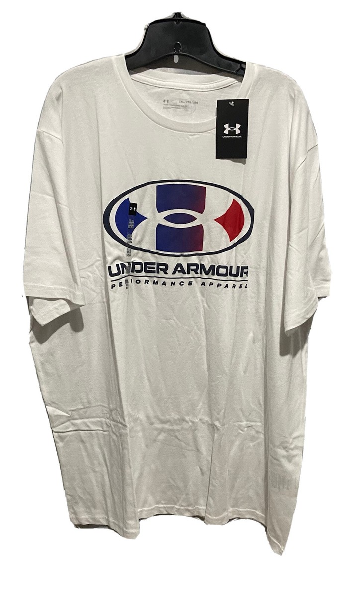 Under Armour Mens White Multi Color Lockertag Short Sleeve T