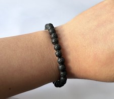 Natural Lava Rock Stone Healing Stone Diffuser Bead Bracelet Calming 4/6/8MM