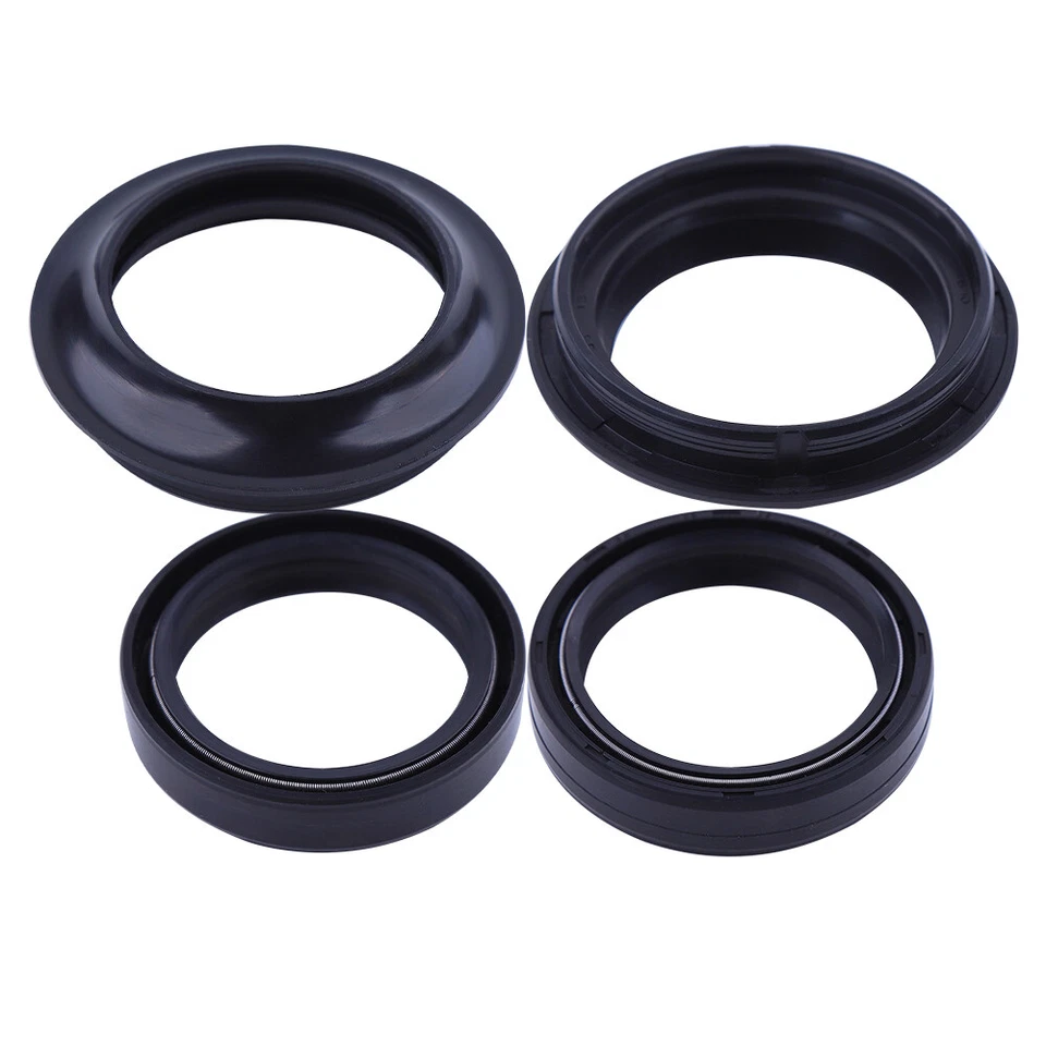 2x Oil Seals And 2x Dust Seals For Motorcycle Front Fork Damper Shock Absorber Foto 2 de 4