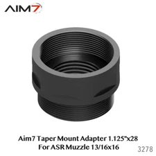 Aim7 Taper Mount Adapter 1.125"x28 For ASR Muzzle 13/16x16 (1 in package)