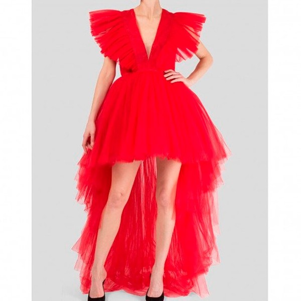 Vestido rojo Giambattista Valli x H&M legendario pasarela ceremonia maxivestido 