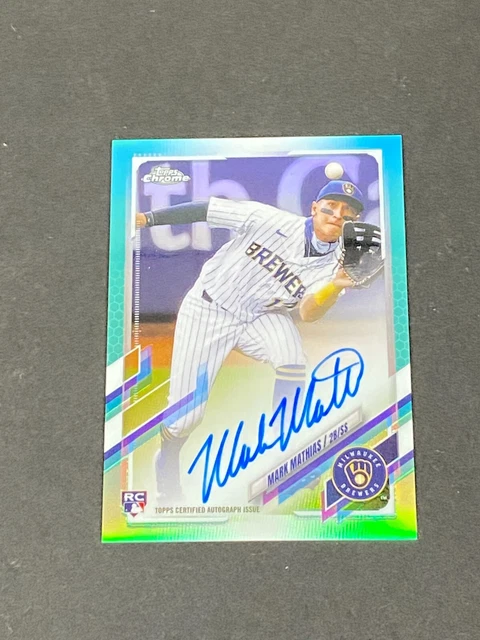 Mark Mathias 2021 Topps Chrome Refractor #RA-MMA Auto RC #ed 16/199