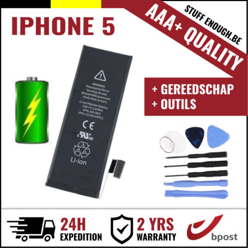 AAA+ REPLACEMENT REMPLACEMENT BATTERY/BATTERIJ/BATTERIE/ACCU +TOOLS FOR IPHONE 5 - Photo 1 sur 3