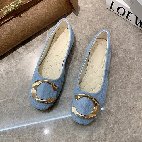 Women Flats Slip On Flat Shoes Formal Ladies Square Toe Classic Pumps Buckle - Bild 112 von 113