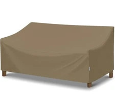 SunPatio Outdoor Sofa Cover Waterproof Heavy Duty Patio Couch Tarp 93.5" Taupe 
