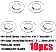 (10 Pcs) Adjustable Axle CV Joint Boot Crimp Clamps Small & Large Kits Universal