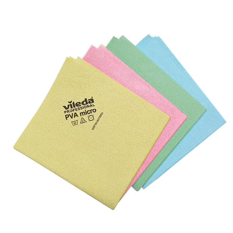 4 Panni Microfibra Vileda PVA - Set Multicolore (Azzurro, Verde, Rosso, Giallo) Per Pulizie Domestiche - Foto 2