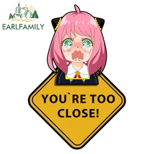 EARLFAMILY 5.1" Crying Anya Warning You're Too Close Car Decals Trunk Stickers