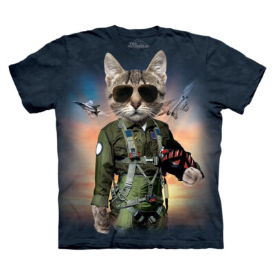 New The Mountain Tom Cat Tom Cruise Air Force Pilot Top Gun Kitten T-Shirt
