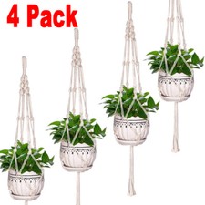 4pcs 41" Plant Hanger Macrame Flower Pot Plant Holder Large 4 Legs Macrame Jute