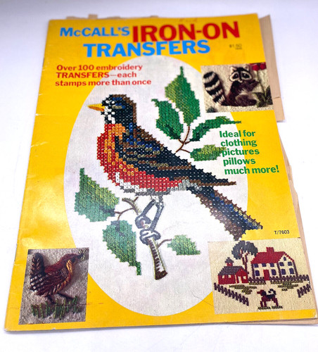 McCall's Iron On Transfers T/7603 Vintage Magazine Book Booklet Manual