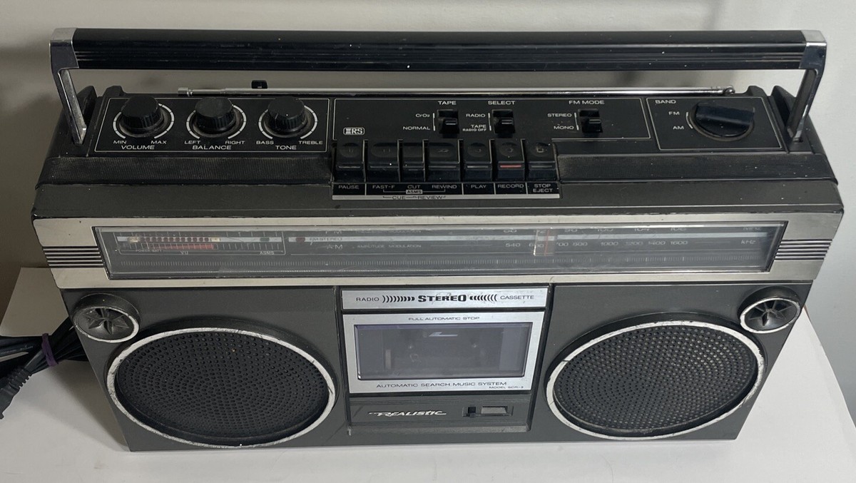 Realistic SCR-3 vintage Cassette 80's Boombox Tested - Tape Player