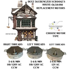 (L) DEPT 56 Ebenezer Scrooge's house or Regal Ballroom- MOTOR 12V OR 120V AC