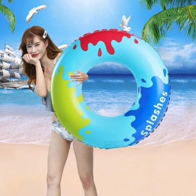 Kinder-Erwachsenen-Aufblasbarer Gummi-Ring-Schwimmpool Lillo-Spielzeug Tintenspritzer Schwimmhilfe 90cm