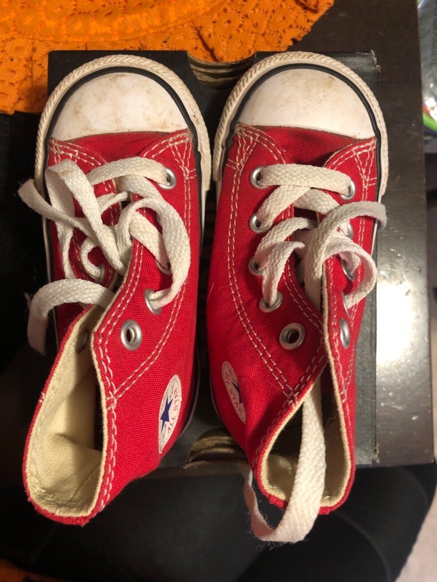 CONVERSE INFANT CHUCK TAYLOR ALL STAR HI TOP RED 7J232 TODDLER