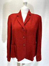 M&co Brand Women's Jacket Uk Size 16 Tomato Red Acrylic Long Sleeves Buttons