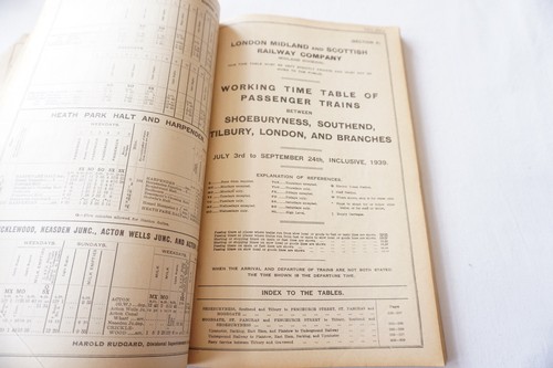 1939 LMS Midland Division Railway Working Timetable Sections 1-6 - Picture 5 of 10