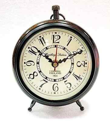 5 Inches Table Desk Wooden Clock Wall Clock for Home Study Living Room