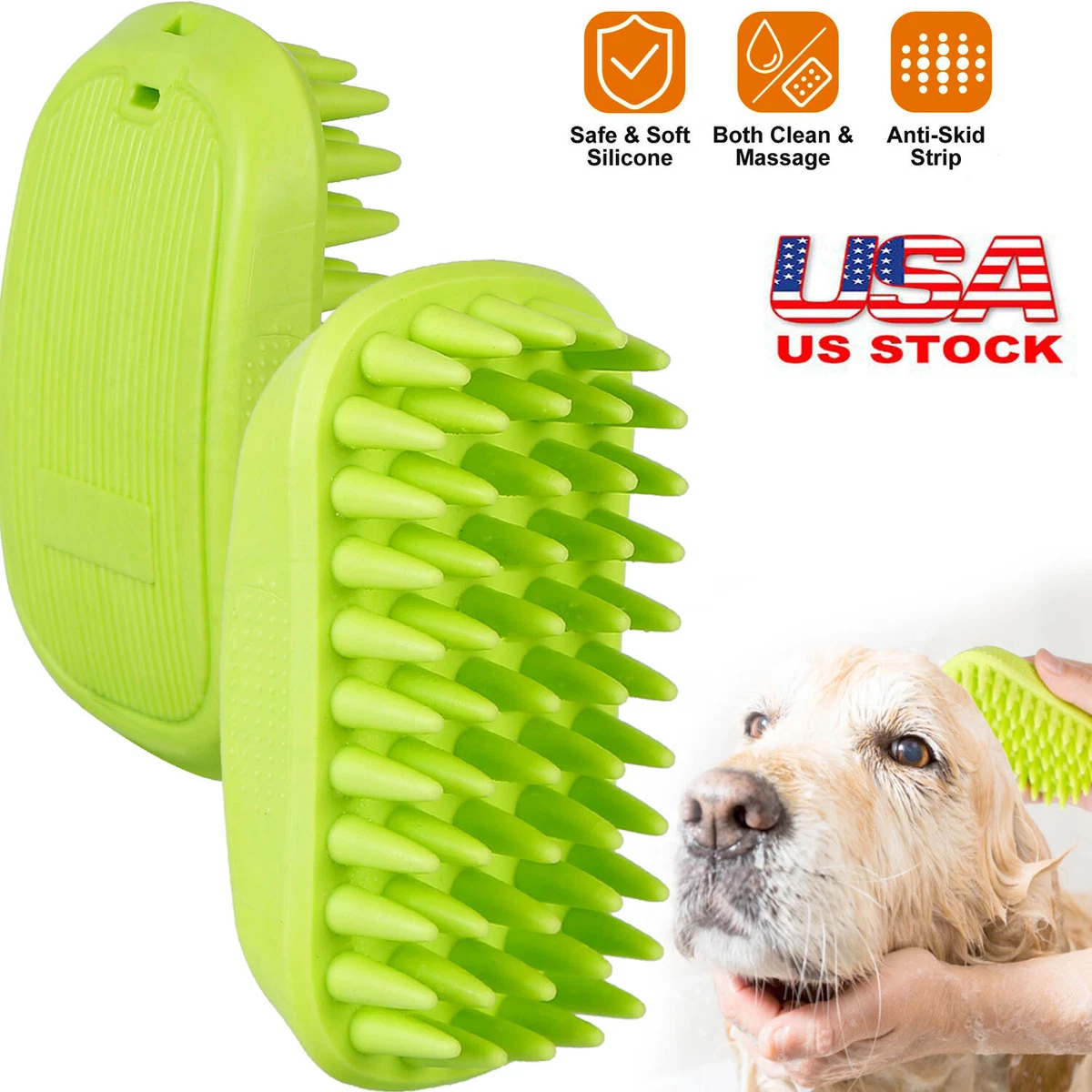 Silicone Pet Bath Brush Dog SPA Massage Comb Dogs Cats Shower Hair Grooming  Comb Dog Cleaning Brush Pet Supplies