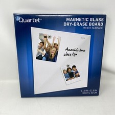 Quartet Magnetic Glass Dry Erase Board 11.8  x11.8  w/Marker  Magnets