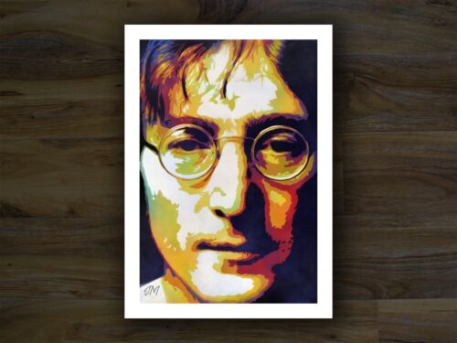 Art print of John Lennon A4 29.7 x 21 cm spray painted portrait.  - Picture 1 of 8