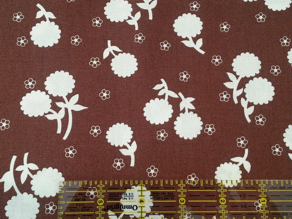 1 yd 7" Girls World Vibe Anastasia Jennifer Paganelli FreeSpirit Floral Brown - Image 2 of 3