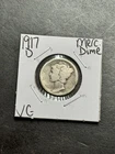 1917 D Mercury Silver Dime VG Very Good Better Date U.S. 10c Coin (Raw19187)