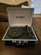 Victrola BT Suitcase Record Player With 3 Speed Turntable  - Turquoise