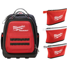15 In. PACKOUT Tool Backpack with 3-Pack Zipper Tool Bags