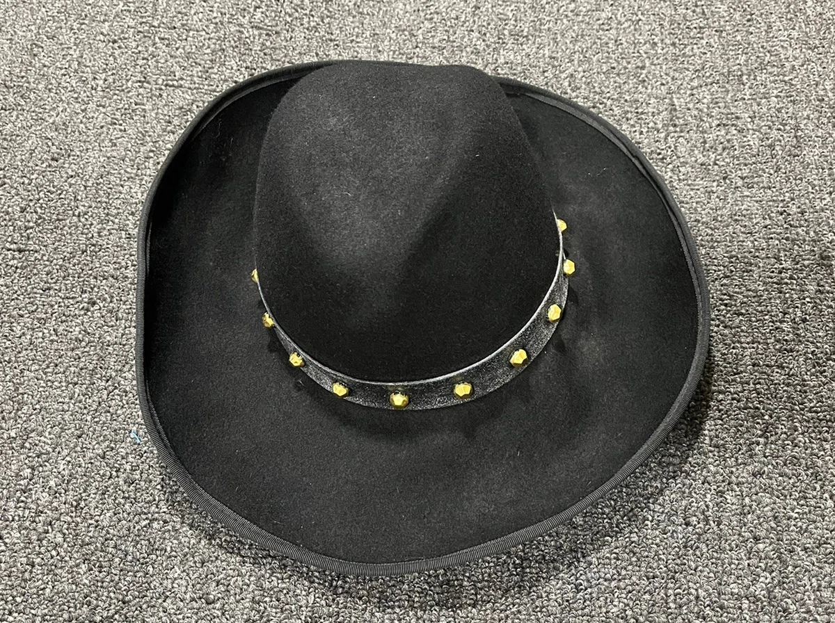 Vintage Betmar black felted wool wide brim hat with rhinestones & veil overlay Betmar Black Casual Hats for Women for sale | eBay main image 4
